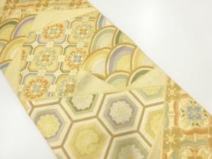 佐賀錦切り嵌め花古典柄模様織出し全通袋帯